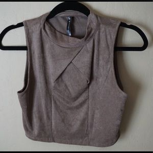 Mezzanine Faux Suede Crop Top